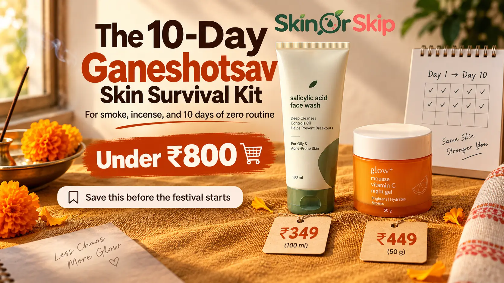 Skincare tips for Ganesh Chaturthi, 10-day survival kit for incense smoke and hosting